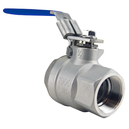 1-1/2 In. Stainless Steel FNPT X FNPT Full-Port Ball Valve With Latch Lock Lever
